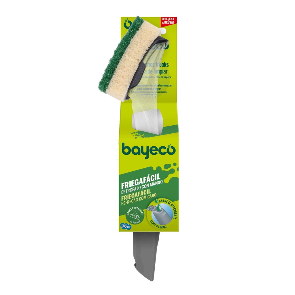 Estropajo con mango rellenable Click & Limpio: limpieza sin ensuciarte