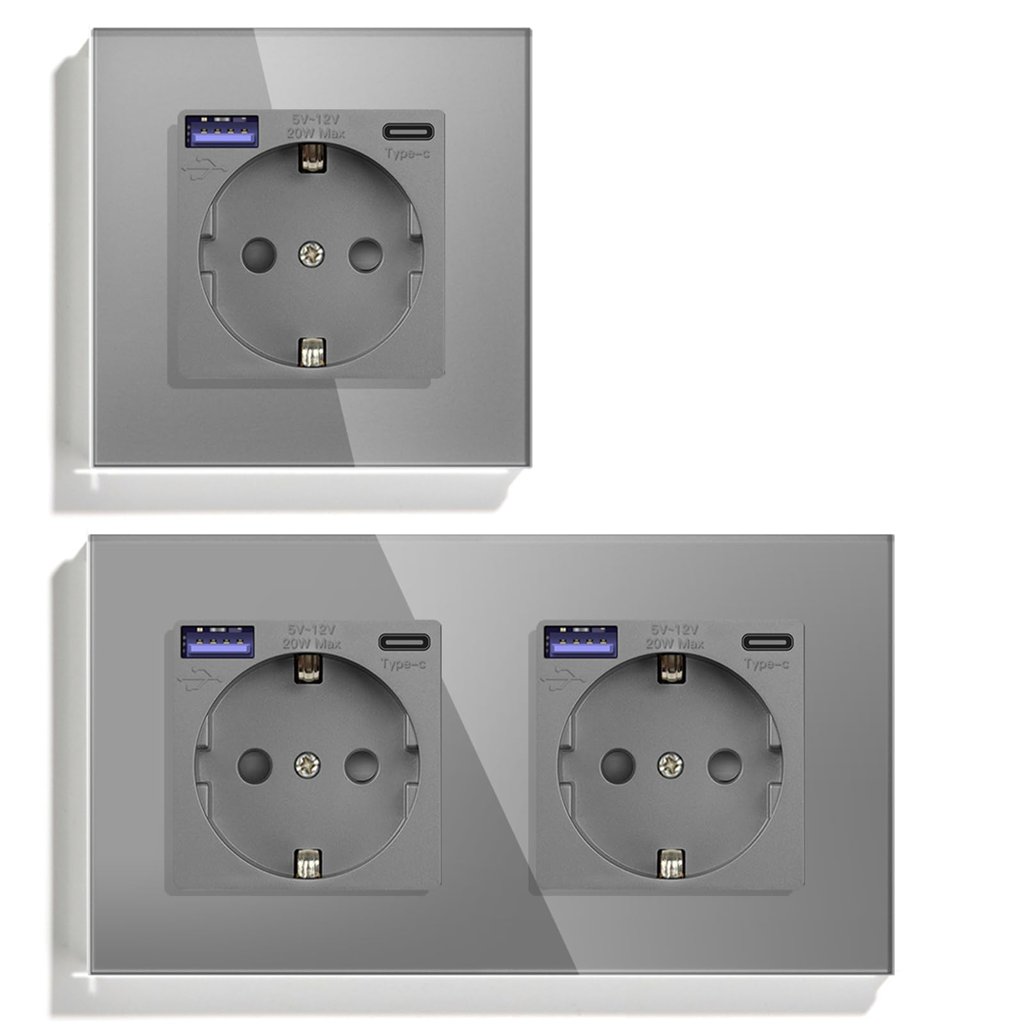Pack BSEED de enchufes empotrables con USB‑C: 1+2 tomas