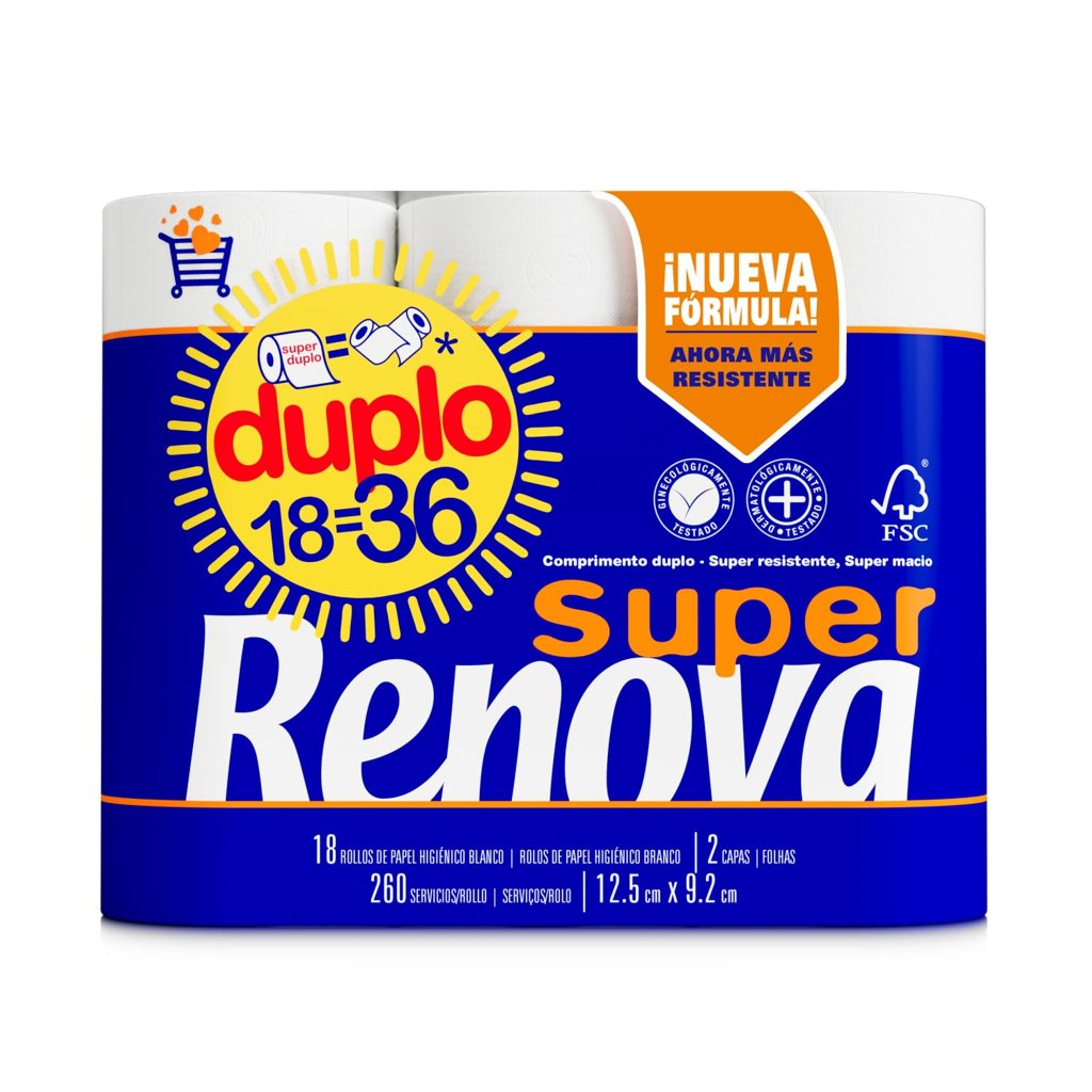 Renova Super Doble: 36 rollos extra suaves al mejor precio