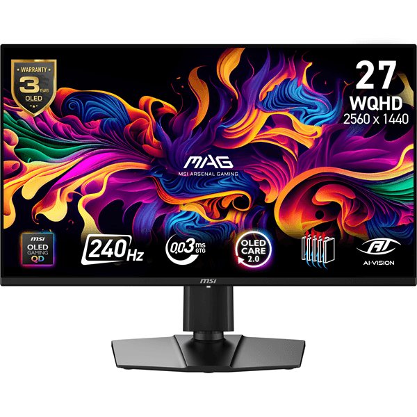 Monitor gaming MSI MAG 274QP QD‑OLED 27” con 240 Hz y 0,03 ms