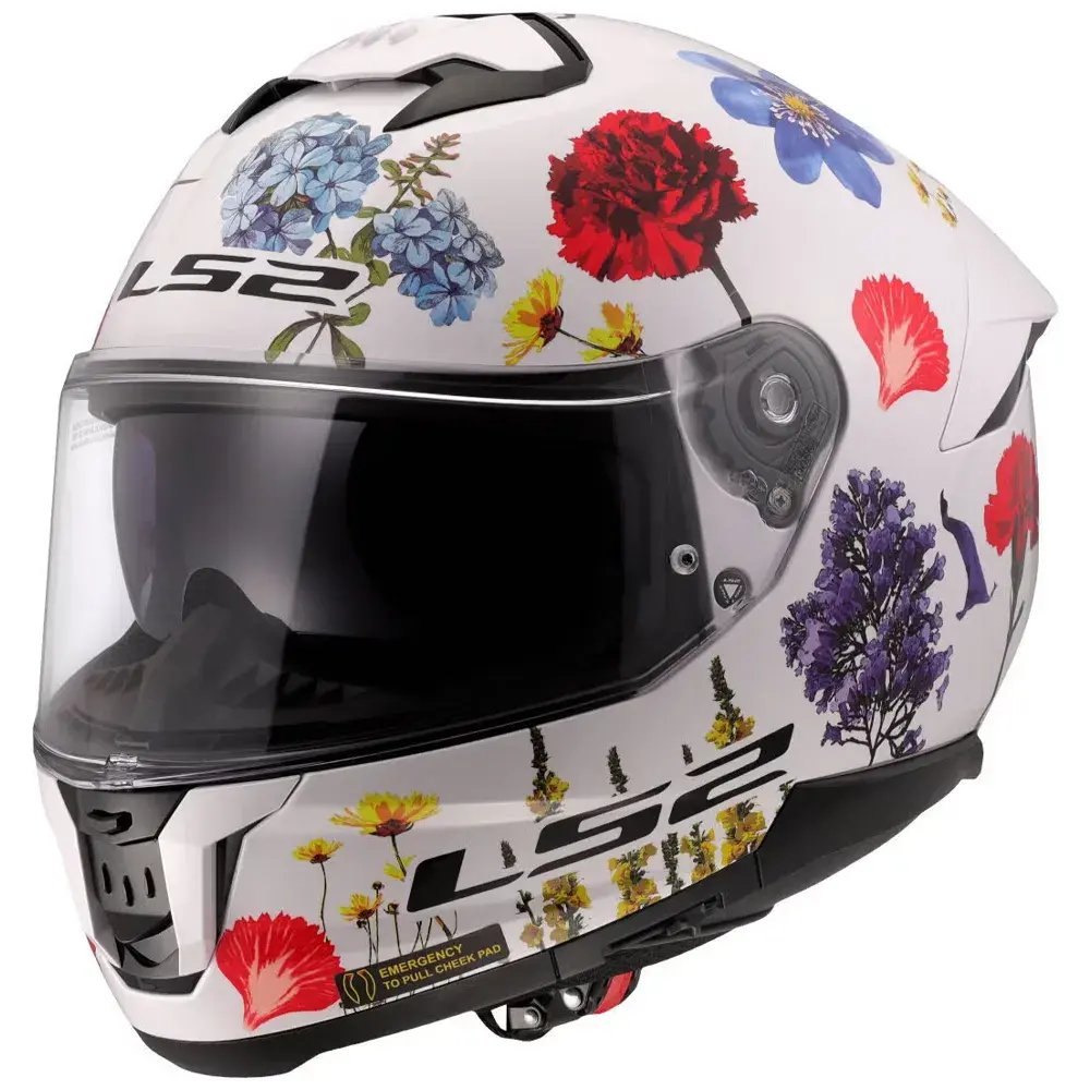Casco LS2 Stream II 'Flowers' con visor solar – talla XL
