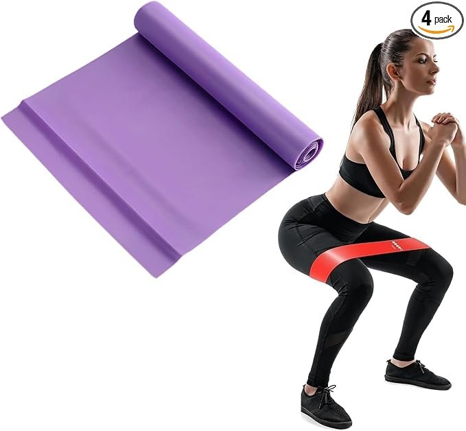 Set de 4 bandas elásticas para entrenar en casa y gimnasio