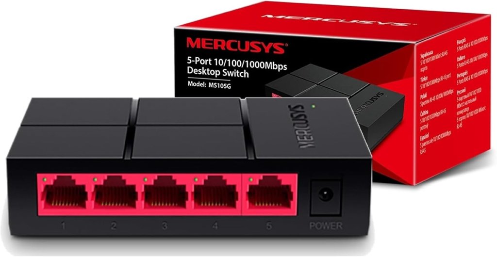 Switch Gigabit Mercusys MS105G de 5 puertos, sin ventilador