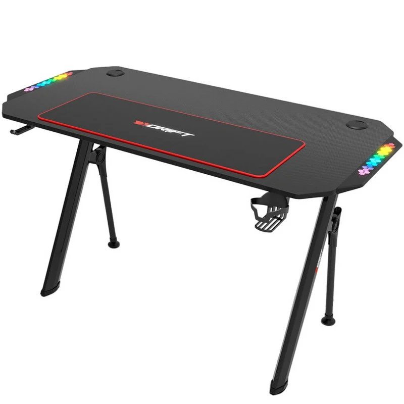 Mesa gaming Drift DZ175 RGB con alfombrilla XL y soporte