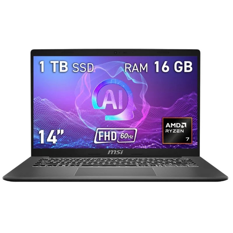 Portátil MSI Modern A14 con Ryzen 7 PRO, 16 GB RAM y 1 TB SSD