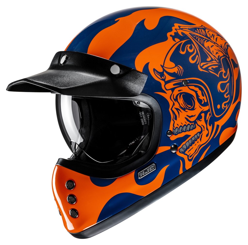 Casco integral HJC V60 Flame con visor solar y DD – Seguridad y estilo