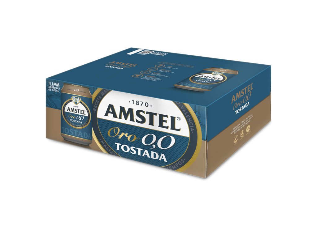Pack de 24 latas Amstel Gold 0,0%: cerveza tostada sin alcohol