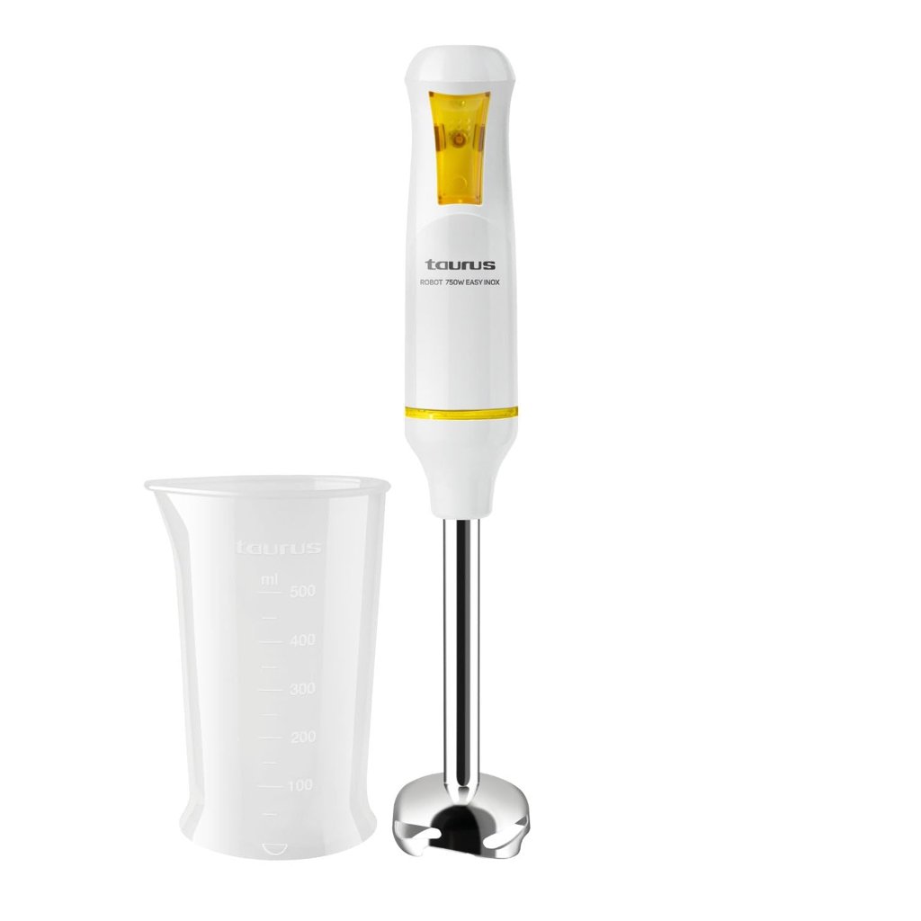 Taurus Batidora de Mano ROBOT750 Easy X 750 W Varilla inox con cierre bayoneta, antisalpicaduras, ligera y erg
