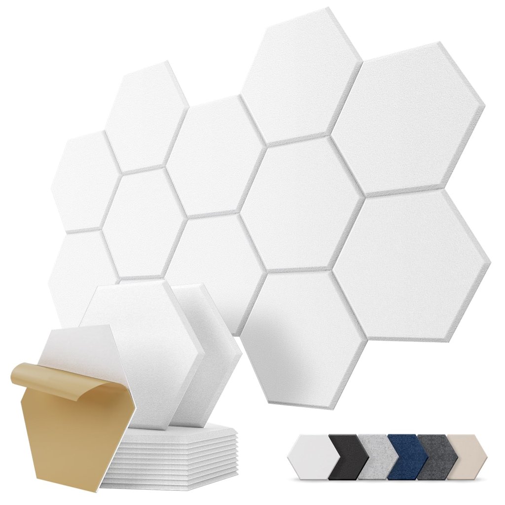 Paneles acústicos hexagonales autoadhesivos: sonido y estilo