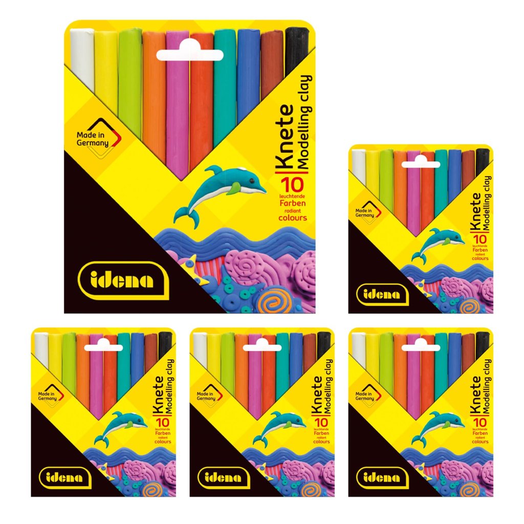 Pack de 5 juegos de plastilina: 50 barritas en 10 colores