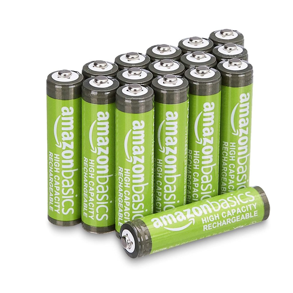 Pack de 16 baterías AAA recargables Amazon Basics – alta capacidad
