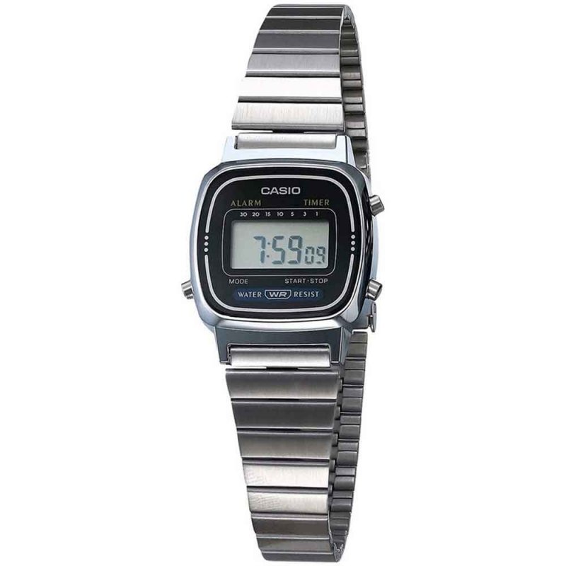 Casio La670wa-1df Reloj Para Para Mujer Color Plateado