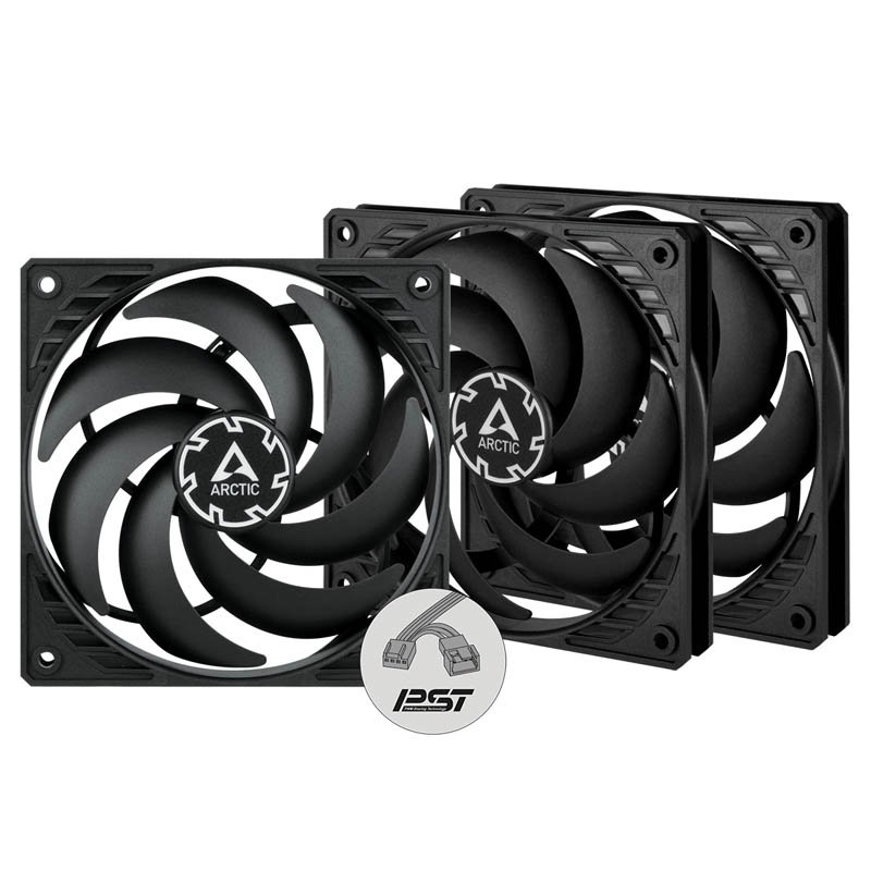 Ventiladores Arctic P12 Slim PWM PST 120 mm Triple Pack: diseño slim de 15 mm, PWM y modo 0 RPM