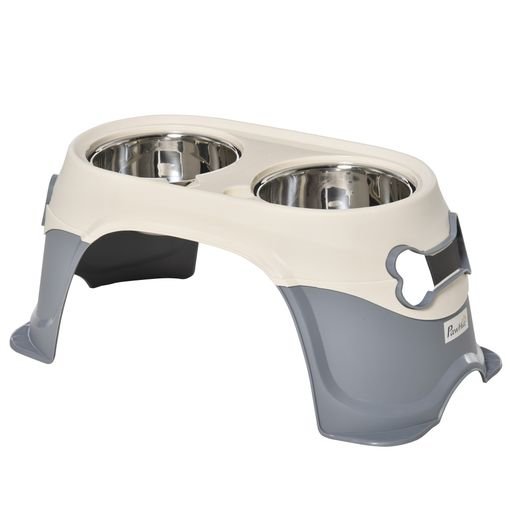 Comedero elevado de acero inoxidable para perros – doble bandeja antideslizante