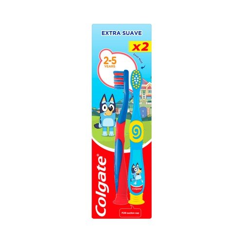 Pack 2 cepillos infantiles Colgate Kids Bluey – limpieza suave para pequeños