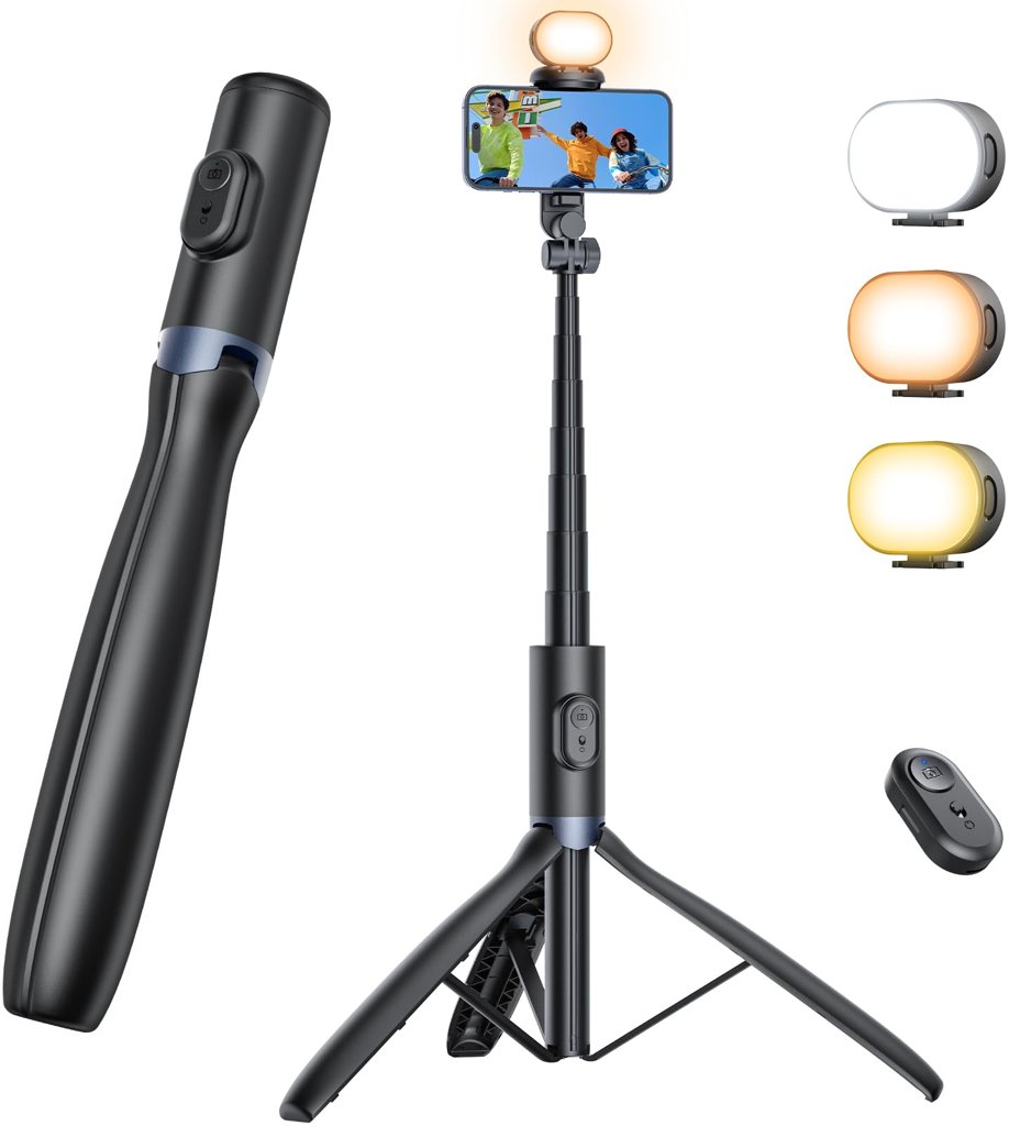Tripode extensible ANXRE 172 cm con luz y control remoto