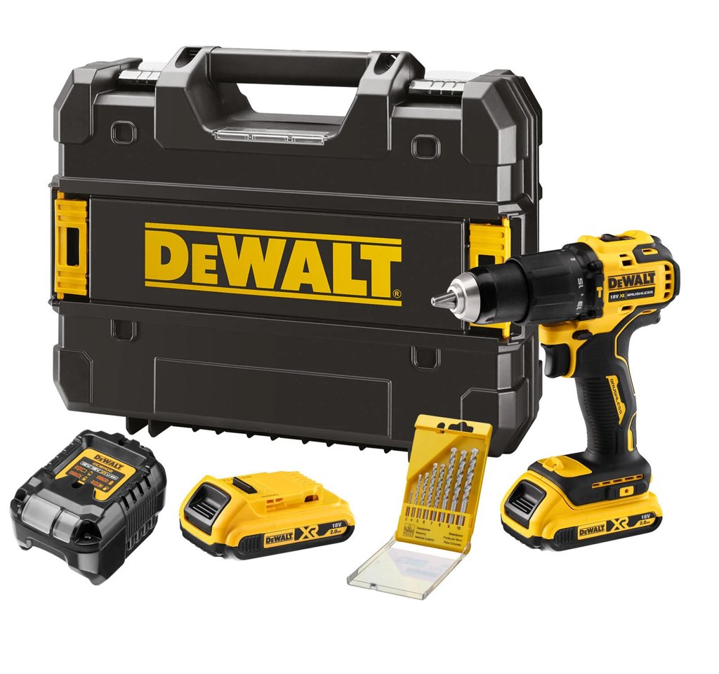 Taladro percutor DEWALT 18 V Brushless con doble batería