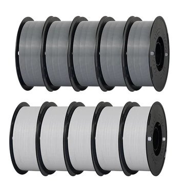 Filamento PETG 1.75 mm 10 kg gris y blanco – Calidad premium