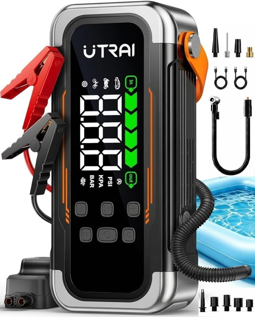 Arrancador 12V con compresor y soplador: ayuda total al coche