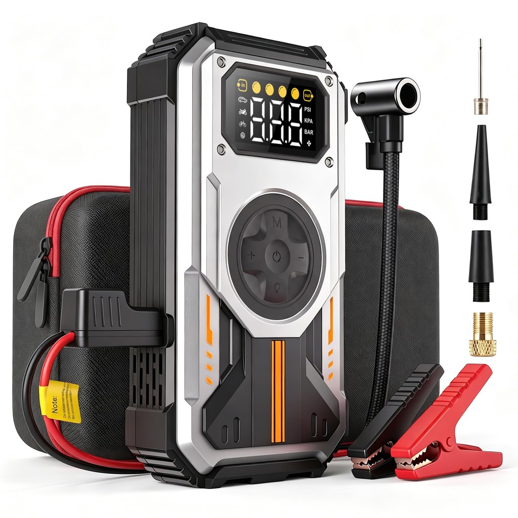 Arrancador 7‑en‑1 6000A + compresor 150 PSI: potencia y seguridad al volante