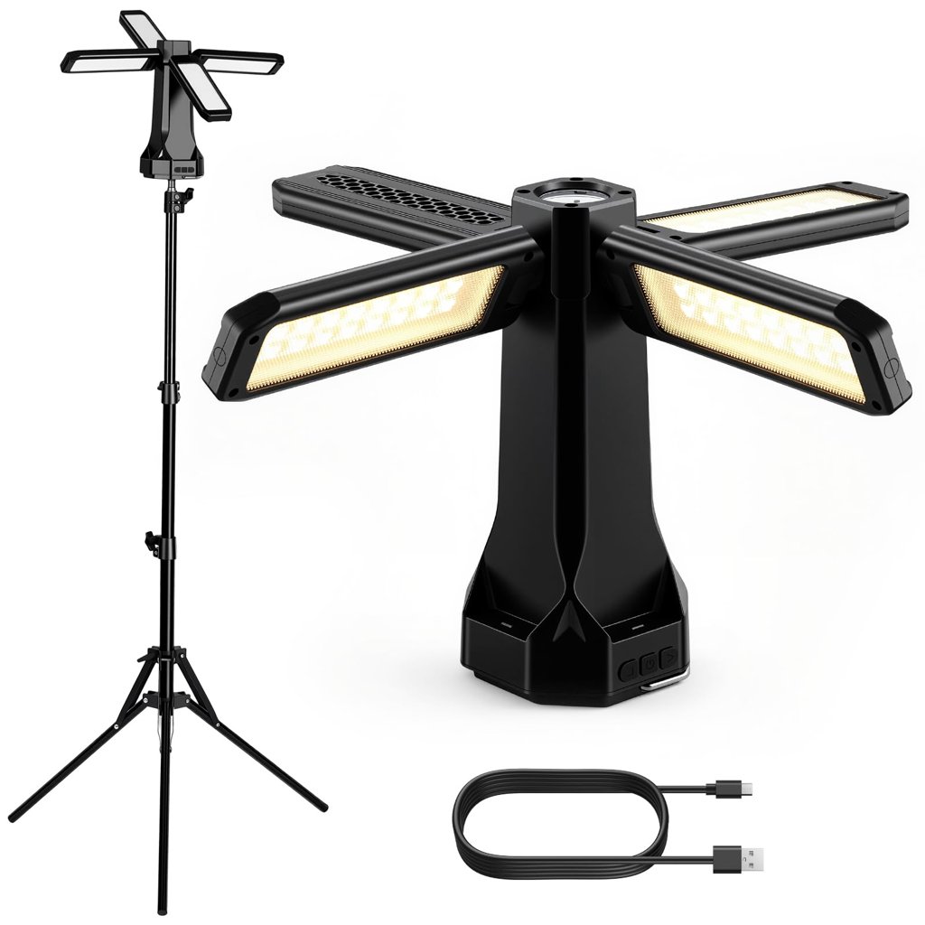 Lámpara LED recargable 4000 lm con trípode y Power Bank