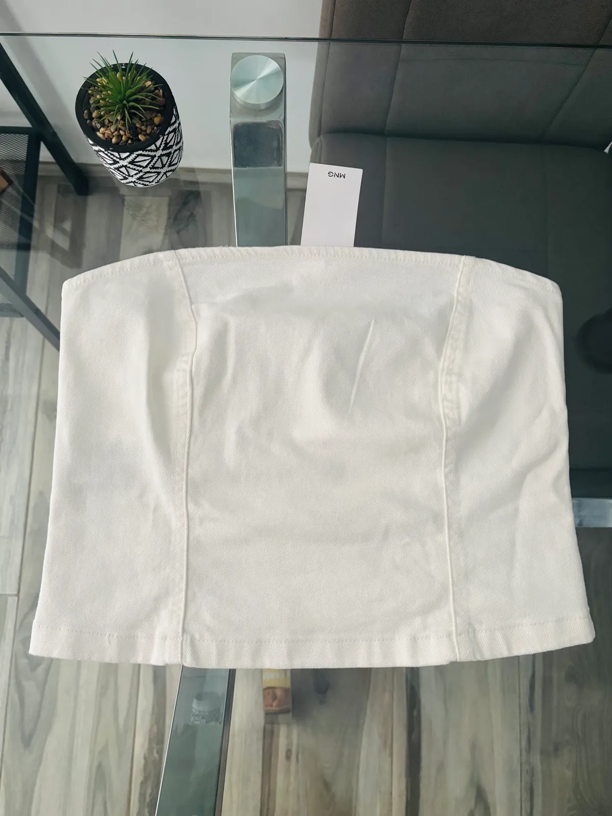 🤍Top vaquero blanco Nuevo Mango Talla L🤍