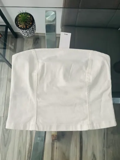 🤍Top vaquero blanco Nuevo Mango Talla L🤍