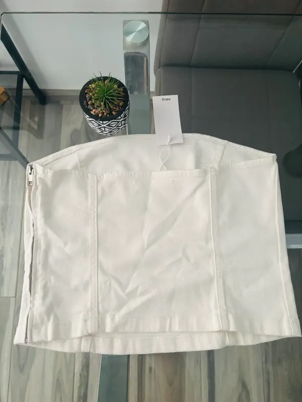 🤍Top vaquero blanco Nuevo Mango Talla L🤍