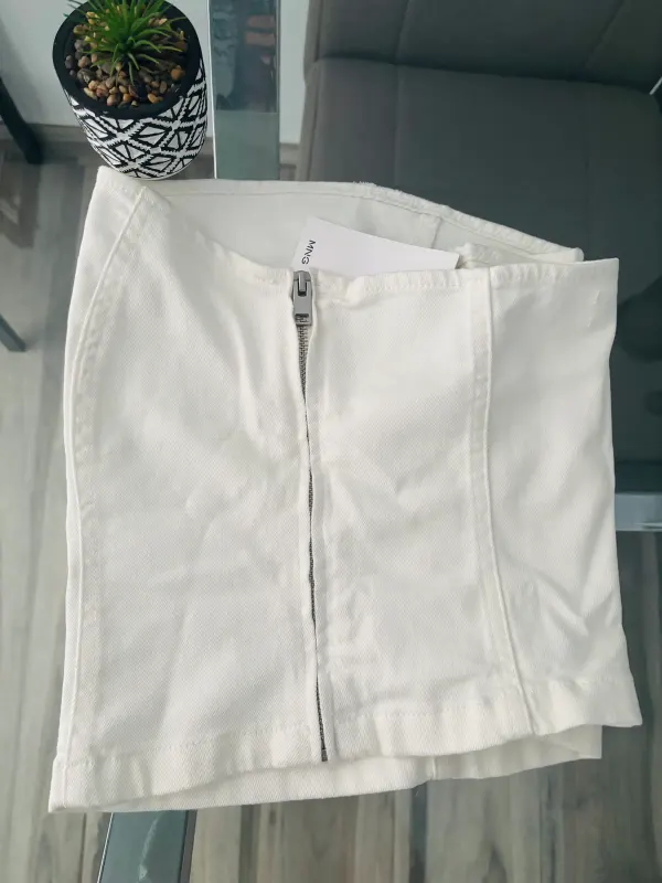 🤍Top vaquero blanco Nuevo Mango Talla L🤍