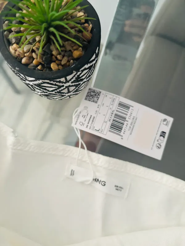 🤍Top vaquero blanco Nuevo Mango Talla L🤍