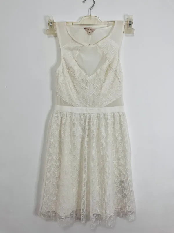 Vestido de Encaje y Tul Guess - Blanco/Marfil - Talla 34 (XS) - Cóctel/Fiesta