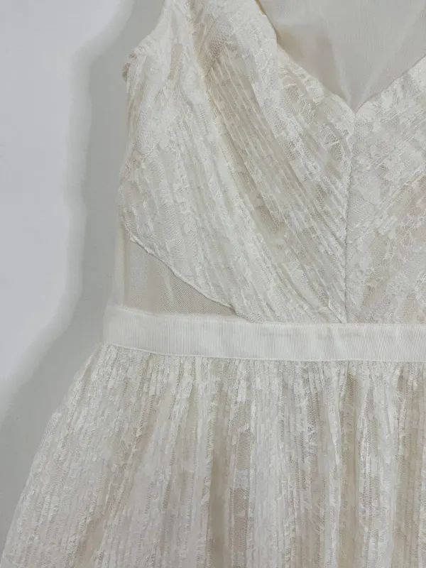 Vestido de Encaje y Tul Guess - Blanco/Marfil - Talla 34 (XS) - Cóctel/Fiesta