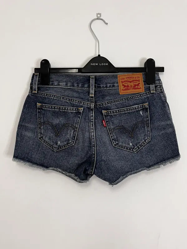 Shorts Vaqueros Levi’s - Talla W24 (Talla 34/XS) - Azul Oscuro Deshilachado