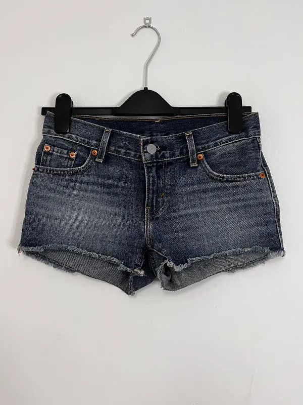 Shorts Vaqueros Levi’s - Talla W24 (Talla 34/XS) - Azul Oscuro Deshilachado