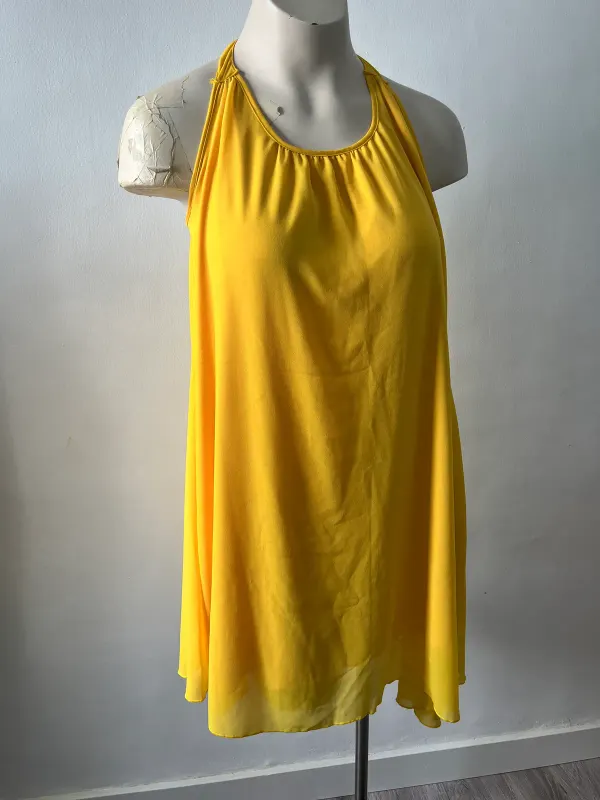 Vestido Amarillo Gasa Manolita Faldotas (Nuevo con Etiquetas) - Talla 40