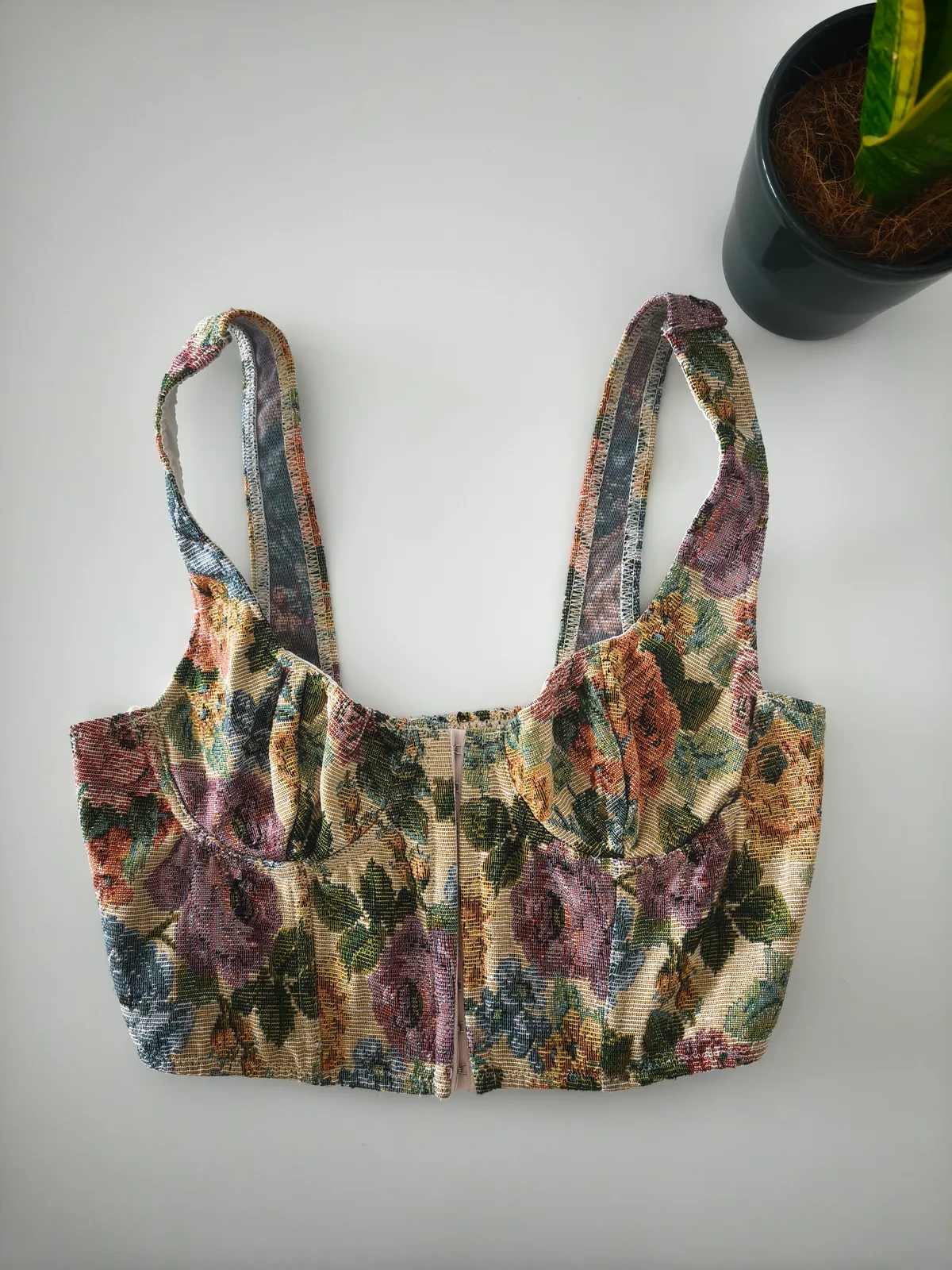 🌺 Top Corsé Estilo Tapiz Floral Shein - Talla XS (Nuevo)