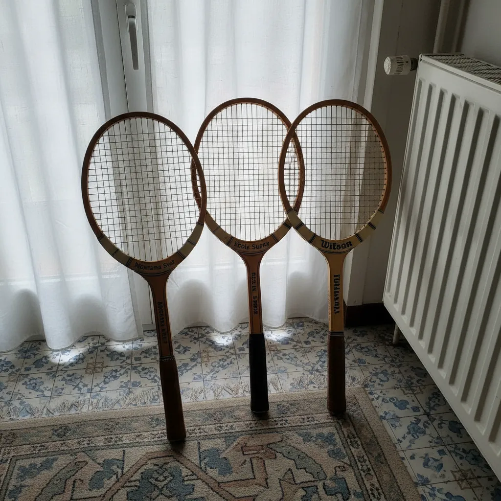 3 Raquetas de Tenis Vintage Madera