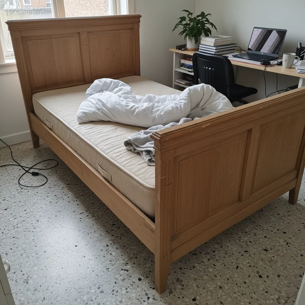 Cama rústica antigua