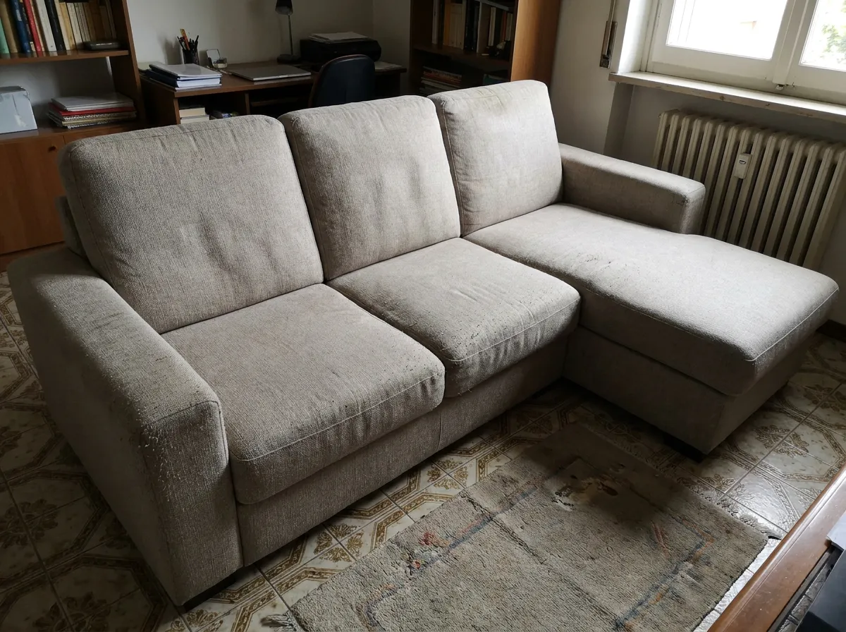 Sofá Chaiselongue 3 Plazas Beige/Gris