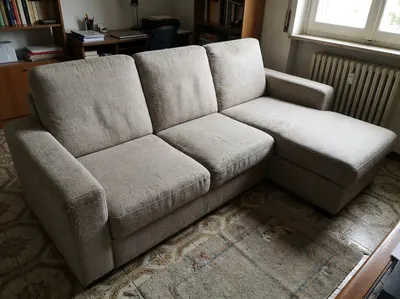 Sofá Chaiselongue 3 Plazas Beige/Gris