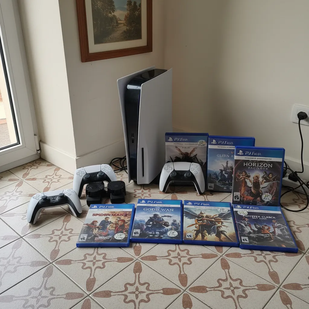 PS5 Slim 1TB + 2 Mandos + 6 Juegos