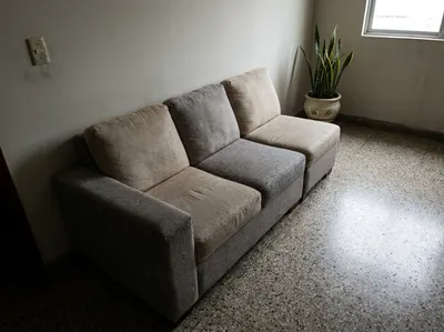 Sofá modular tela beige/gris
