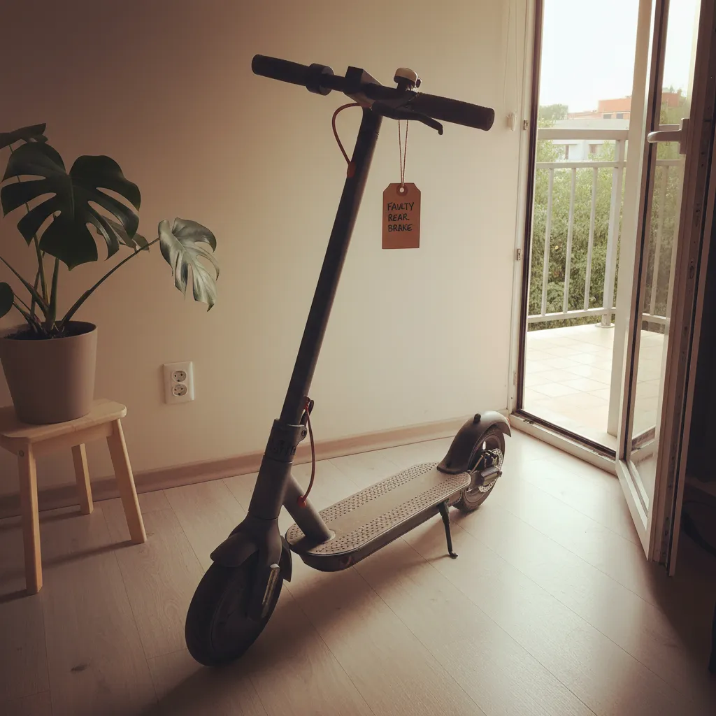 Patinete eléctrico con fallo freno trasero