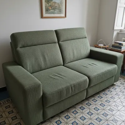 Sofá Relax Eléctrico Terciopelo Verde - Modelo LUN