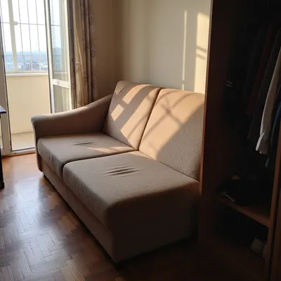 Sofá chaise longue tela beige y marrón