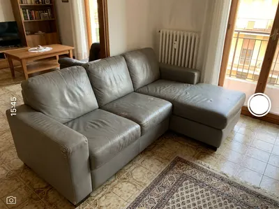 Sofá Rinconera Gris Piel Sintética