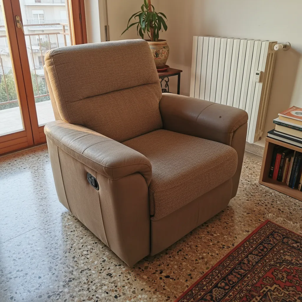 Sofá relax elevable con tirador