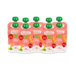 Smileat - Pack de 10 Pouch de Frutas Ecológicas con CUPÓN y suscripción sale más barato.Sabor FRESA Y PLÁTANO. Otro sabor en la descripción.