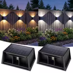 T-SUN RGB Aplique Solar Pared Exterior, Lámparas Solares para Exterior Ajustable Arriba y Abajo