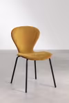 Silla de comedor apilable en terciopelo color mostaza | Una por 28,95€, dos por 54,95€ y cuatro por 99,95€
